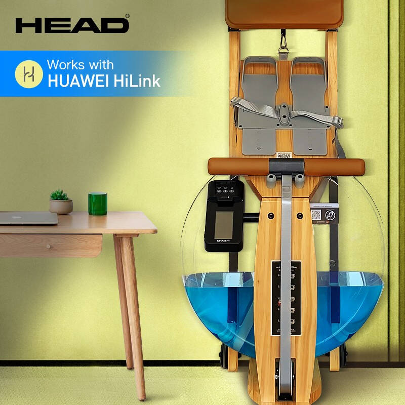 海德（HEAD）华为HUAWEI HiLink生态智能水阻划船机 松木款 家用实木水阻划船器纸牌屋健身器材