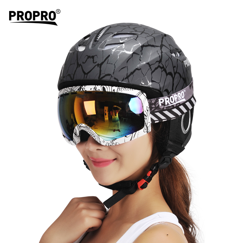 PROPRO 滑雪护具套装 滑雪头盔眼镜+滑雪眼镜二件套男女滑雪装备